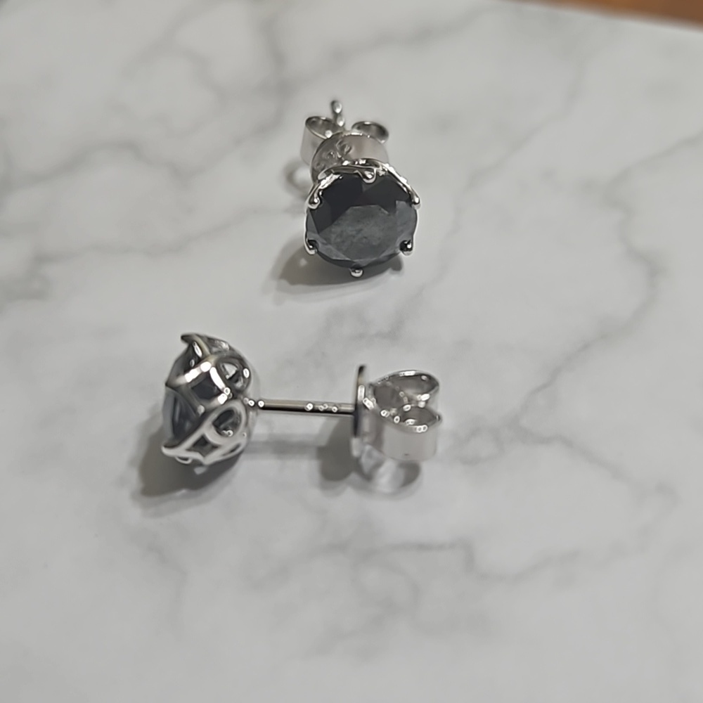 Black Moissanite Diamond 925 Sterling Silver 1.0 Carat Woven Stud Earrings New - Picture 6 of 13